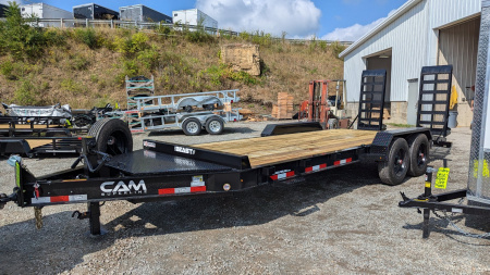 New 2025 CAM Superline 17+3 HD "BEAST" Lo Pro Equipment Hauler w/ Self Cleaning Beavertail, 5' Spring Assist Ramps (PRICE DROP!!)