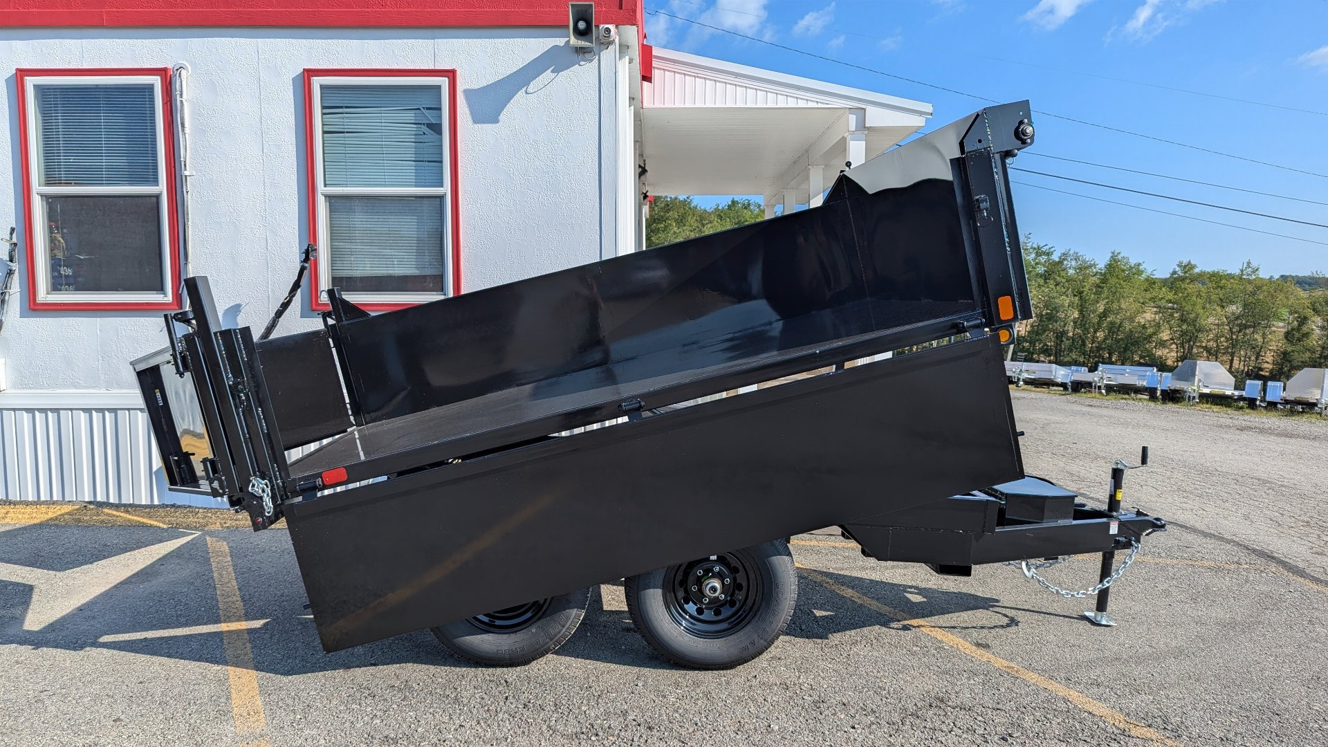 New 2025 Homesteader 6x12 Deckover Dump Trailer w/ Dropside on Curbside & Barn/Spreader Gate