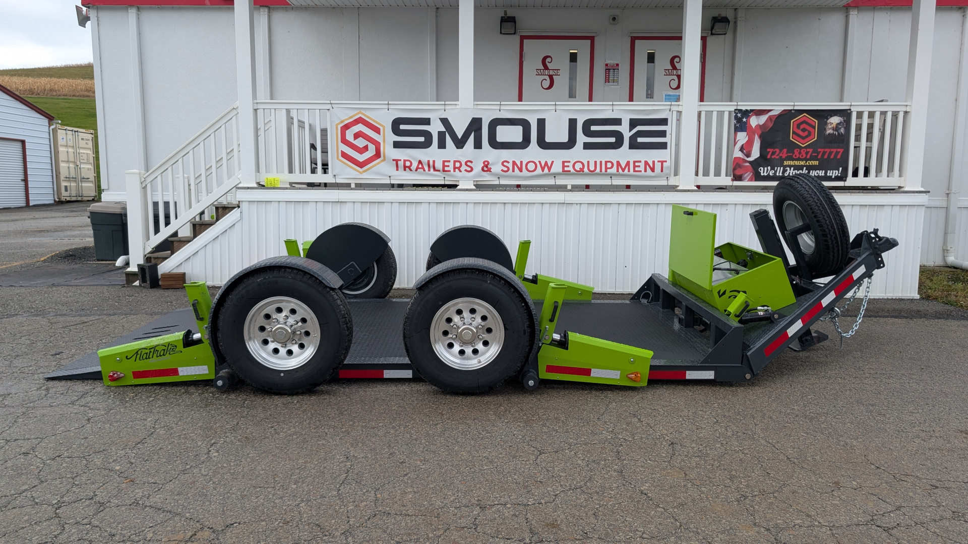 New 2026 "FlatTrak" by Belmont 7x14 HD Lay Flat Tilt Equipment Hauler w/ Hyd Jack!!!