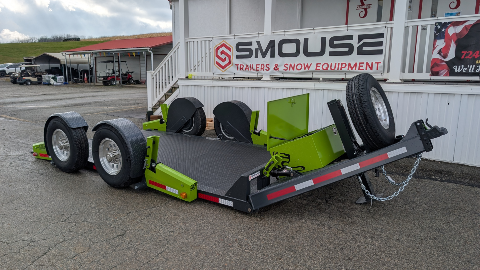 New 2026 "FlatTrak" by Belmont 7x14 HD Lay Flat Tilt Equipment Hauler w/ Hyd Jack!!!