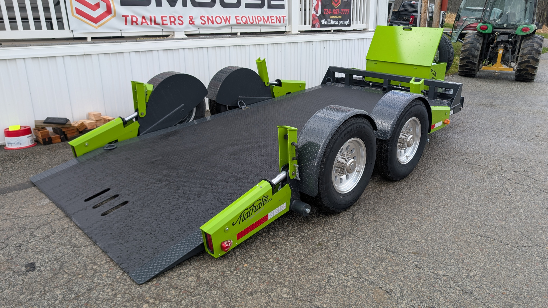 New 2026 "FlatTrak" by Belmont 7x14 HD Lay Flat Tilt Equipment Hauler w/ Hyd Jack!!!