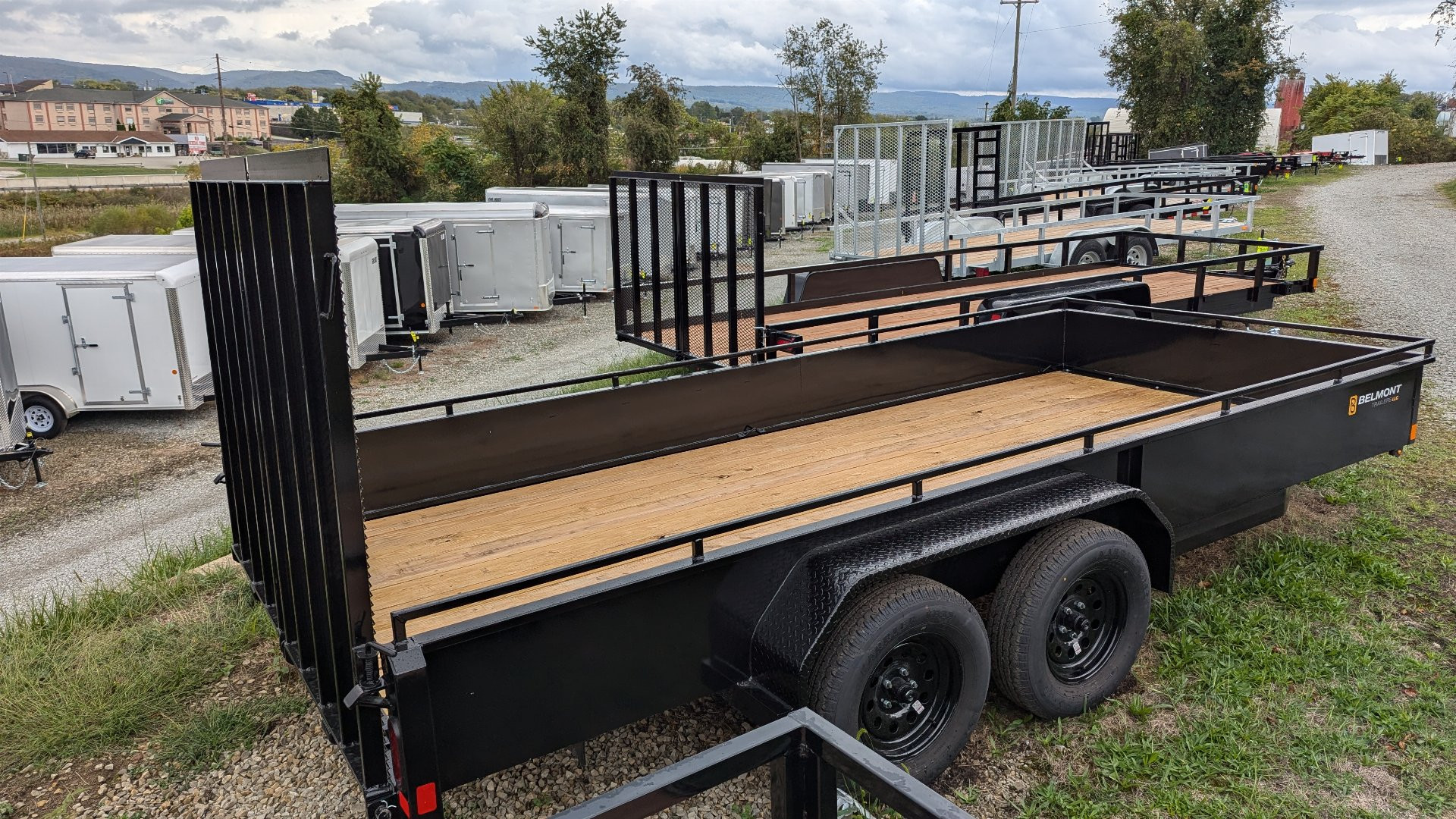 New 2024 Belmont 7x16 Solid Side Utility Trailer w/ Split Gate