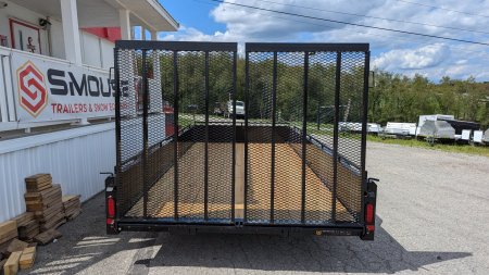 New 2024 Belmont 7x16 Solid Side Utility Trailer w/ Split Gate