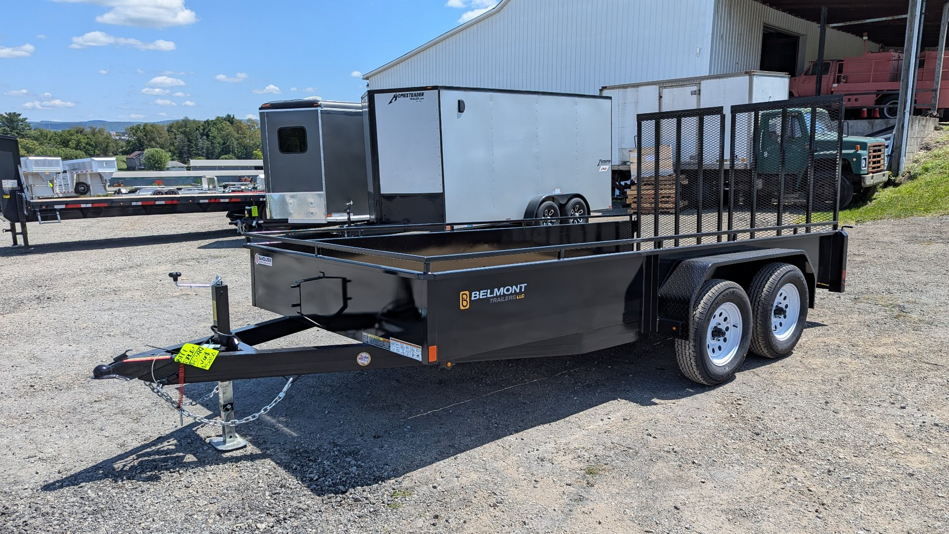 New 2024 Belmont 7x12 Tandem Solid Side Utility Trailer w/ Split Gate