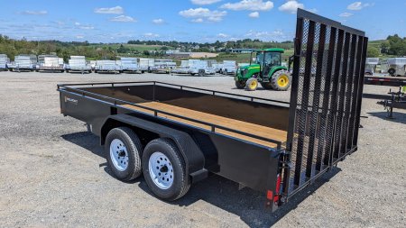 New 2024 Belmont 7x12 Tandem Solid Side Utility Trailer w/ Split Gate