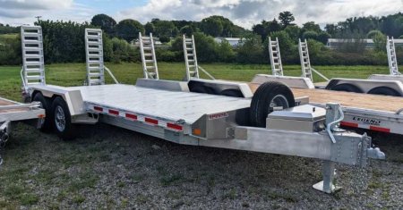 New 2024 EBY 20' ALL ALUMINUM Lo Pro Equipment Hauler w/ 6' Standup Ramps