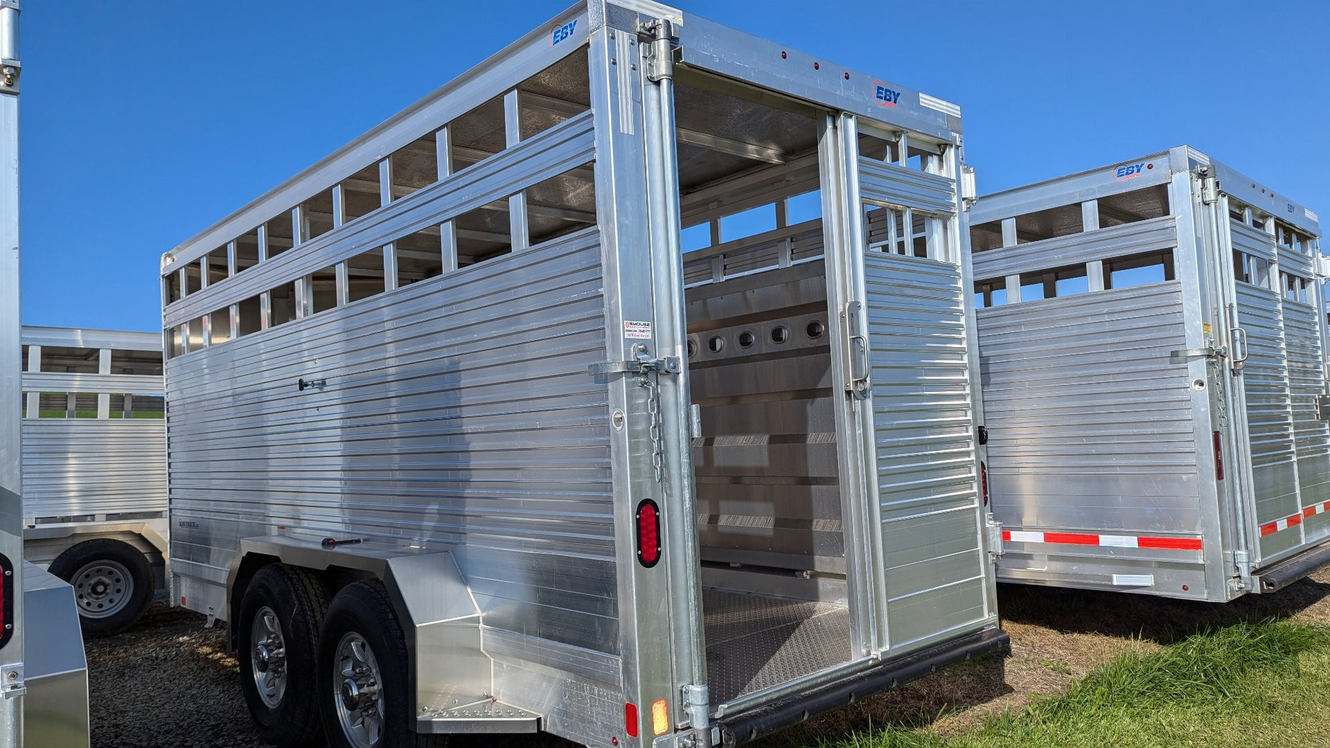 New 2024 EBY Maverick LS 16' Bumper Pull Aluminum Stock Trailer (7' H)