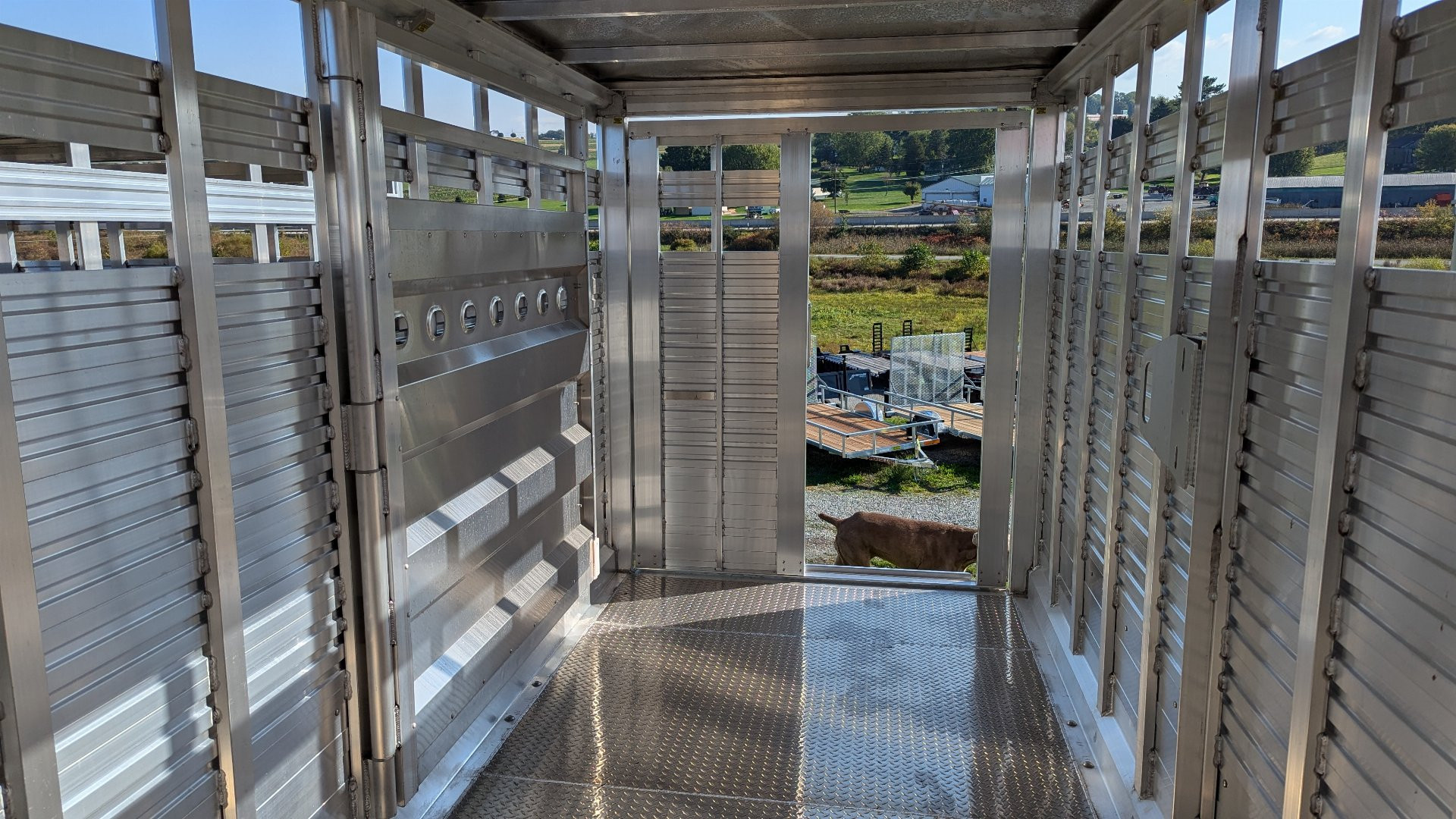 New 2024 EBY Maverick LS 16' Bumper Pull Aluminum Stock Trailer (7' H)