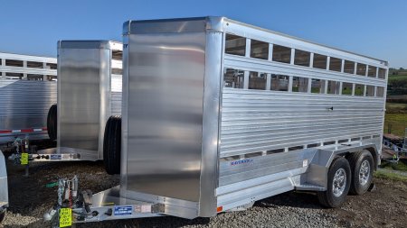 New 2024 EBY Maverick LS 16' Bumper Pull Aluminum Stock Trailer (7' H)