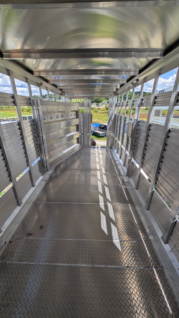 New 2024 EBY Maverick LS 16' Bumper Pull Aluminum Stock Trailer (6'6" H)