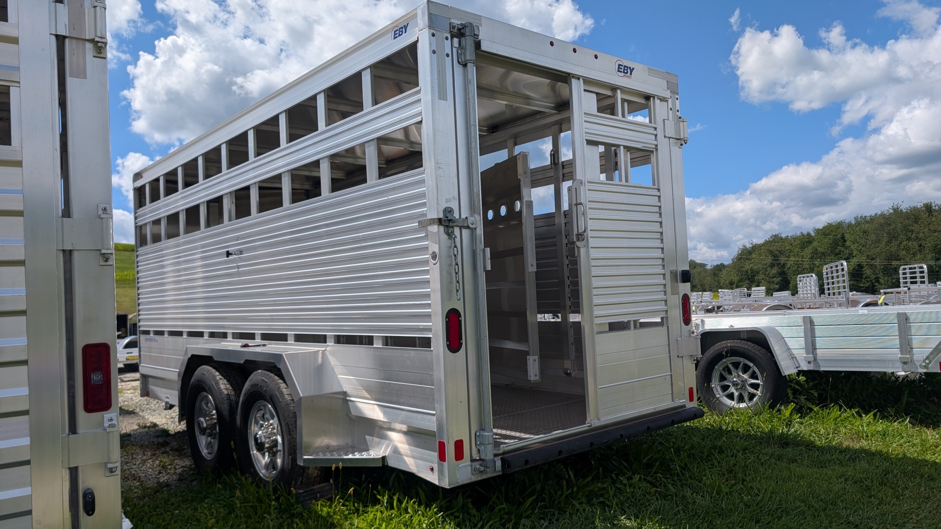 New 2024 EBY Maverick LS 16' Bumper Pull Aluminum Stock Trailer (6'6" H)