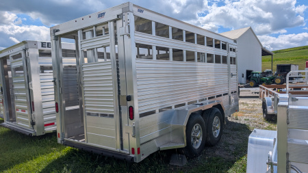 New 2024 EBY Maverick LS 16' Bumper Pull Aluminum Stock Trailer (6'6" H)