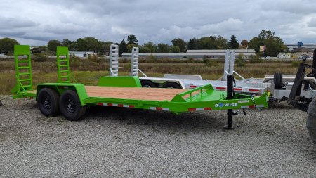 New 2025 BWise 18' HD Lo Pro Equipment Hauler w/ 5' Ladder Ramps
