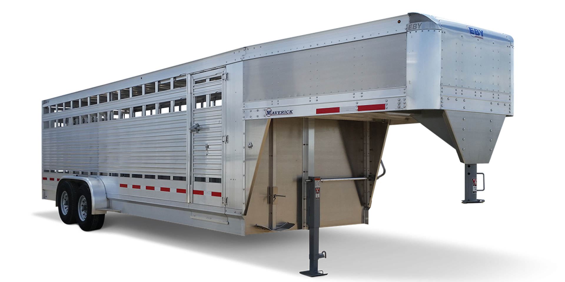 New 2024 EBY Maverick "Freedom" 20' Gooseneck Aluminum Stock Trailer