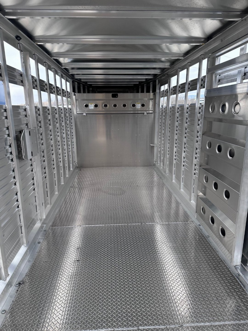 New 2024 EBY Maverick "Freedom" 20' Gooseneck Aluminum Stock Trailer