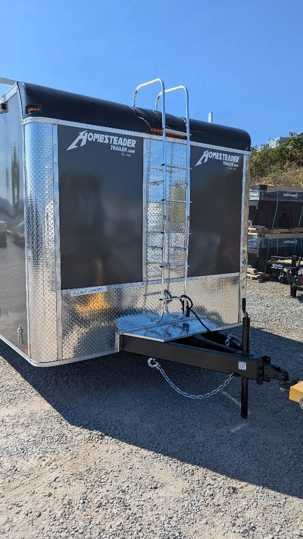 New 2025 Homesteader 8.5 x 18 HD Champion Contractor Trailer w/ Barn Doors & Ladder Racks