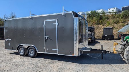 New 2025 Homesteader 8.5 x 18 HD Champion Contractor Trailer w/ Barn Doors & Ladder Racks