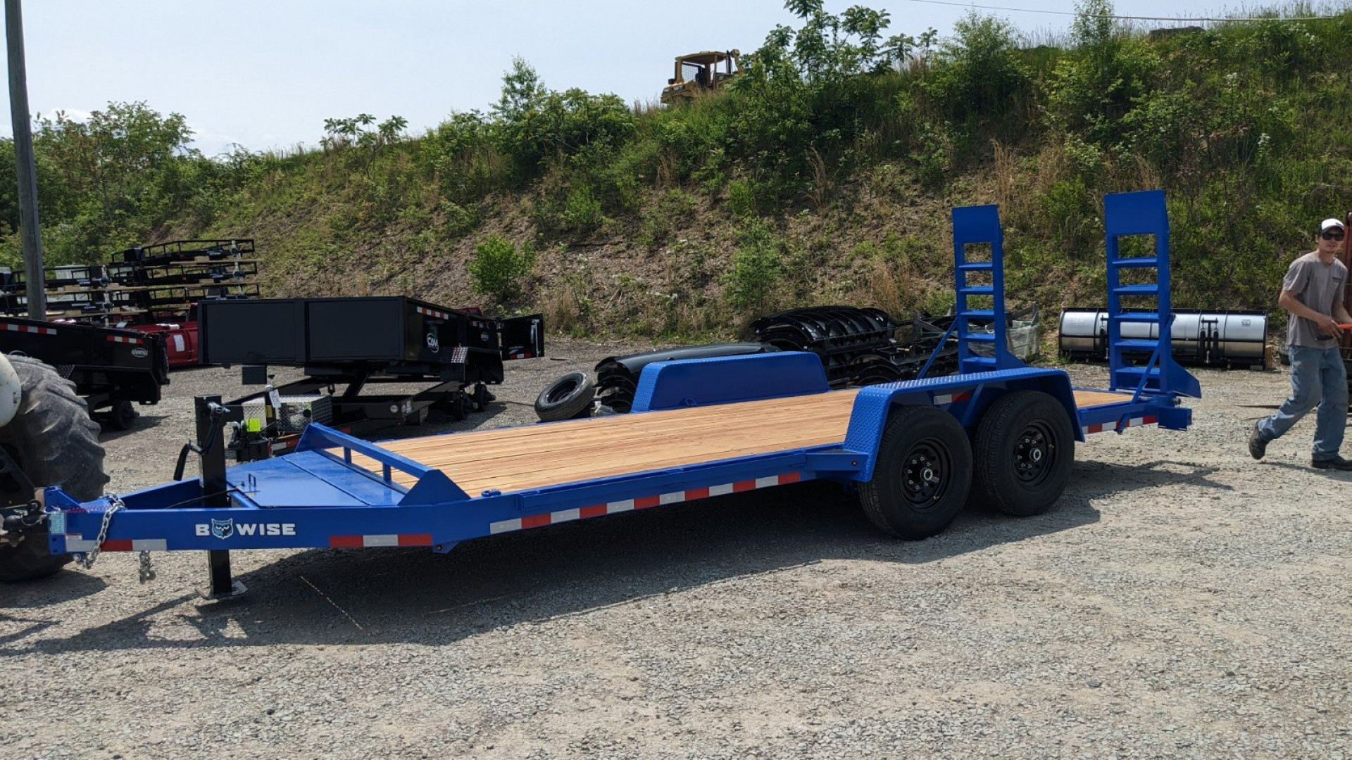 New 2025 BWise 20' HD Lo Pro Equipment Hauler w/ 5' Ladder Ramps