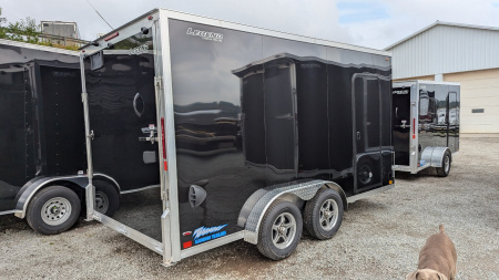 New 2025 Legend 7.5 x 14 + 2' V Thunder V-Nose Enclosed Cargo Trailer w/ Ramp (84  INSIDE!!!)