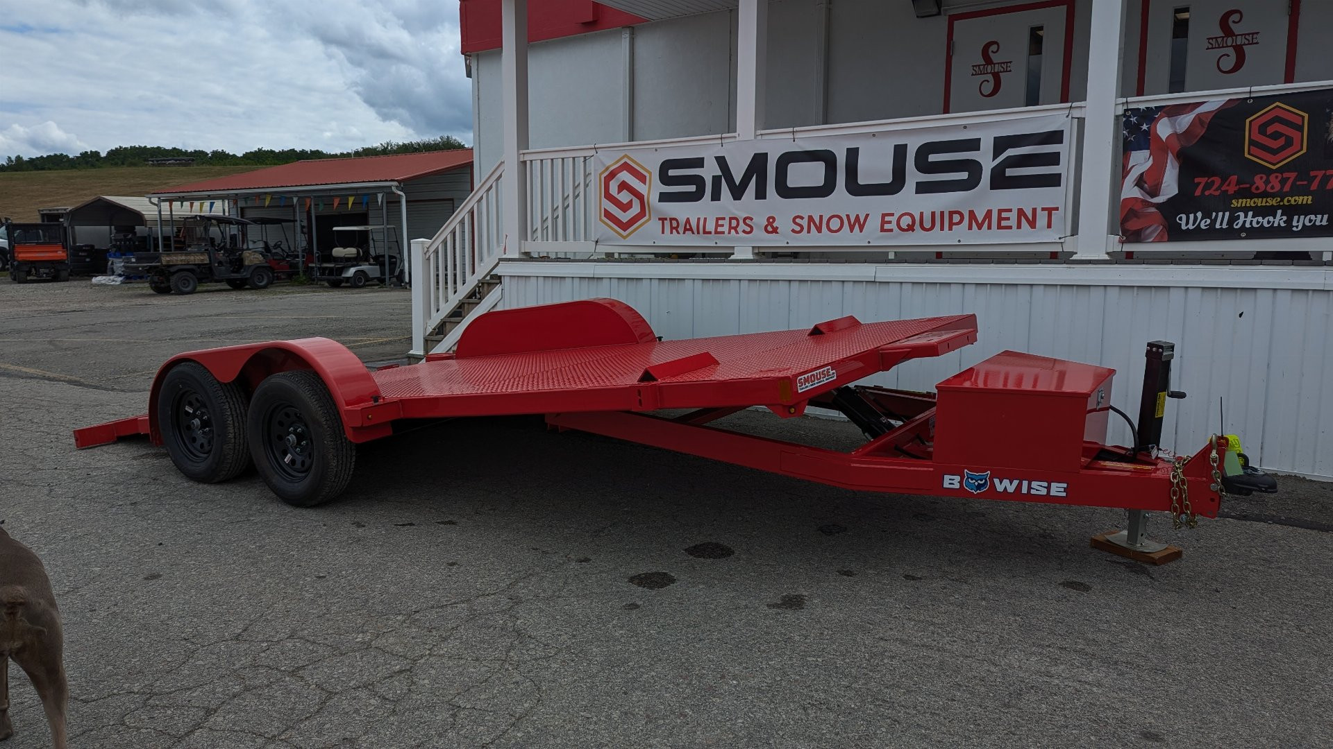 New 2024 BWise 18' Diamond Deck Hydraulic POWER Tilt Car Hauler