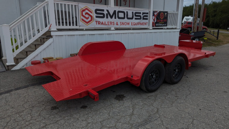 New 2024 BWise 18' Diamond Deck Hydraulic POWER Tilt Car Hauler