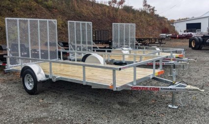 New 2025 Load Rite 6x14 ALL GALVANIZED Utility w/ Spring Assist Gate