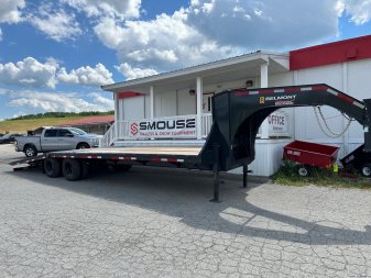 New 2024 Belmont 32' Gooseneck Deckover w/ 12' Hydraulic Dove Tail