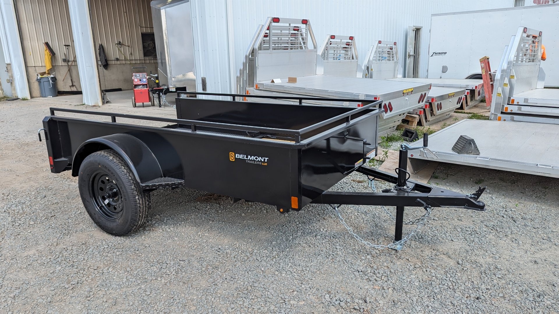 New 2024 Belmont 5x8 Solid Side Utility Trailer w/ Lay Flat Gate
