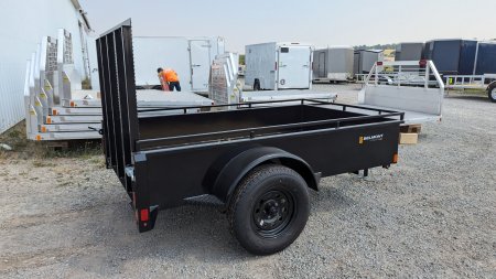 New 2024 Belmont 5x8 Solid Side Utility Trailer w/ Lay Flat Gate