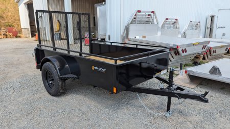 New 2024 Belmont 5x8 Solid Side Utility Trailer w/ Lay Flat Gate