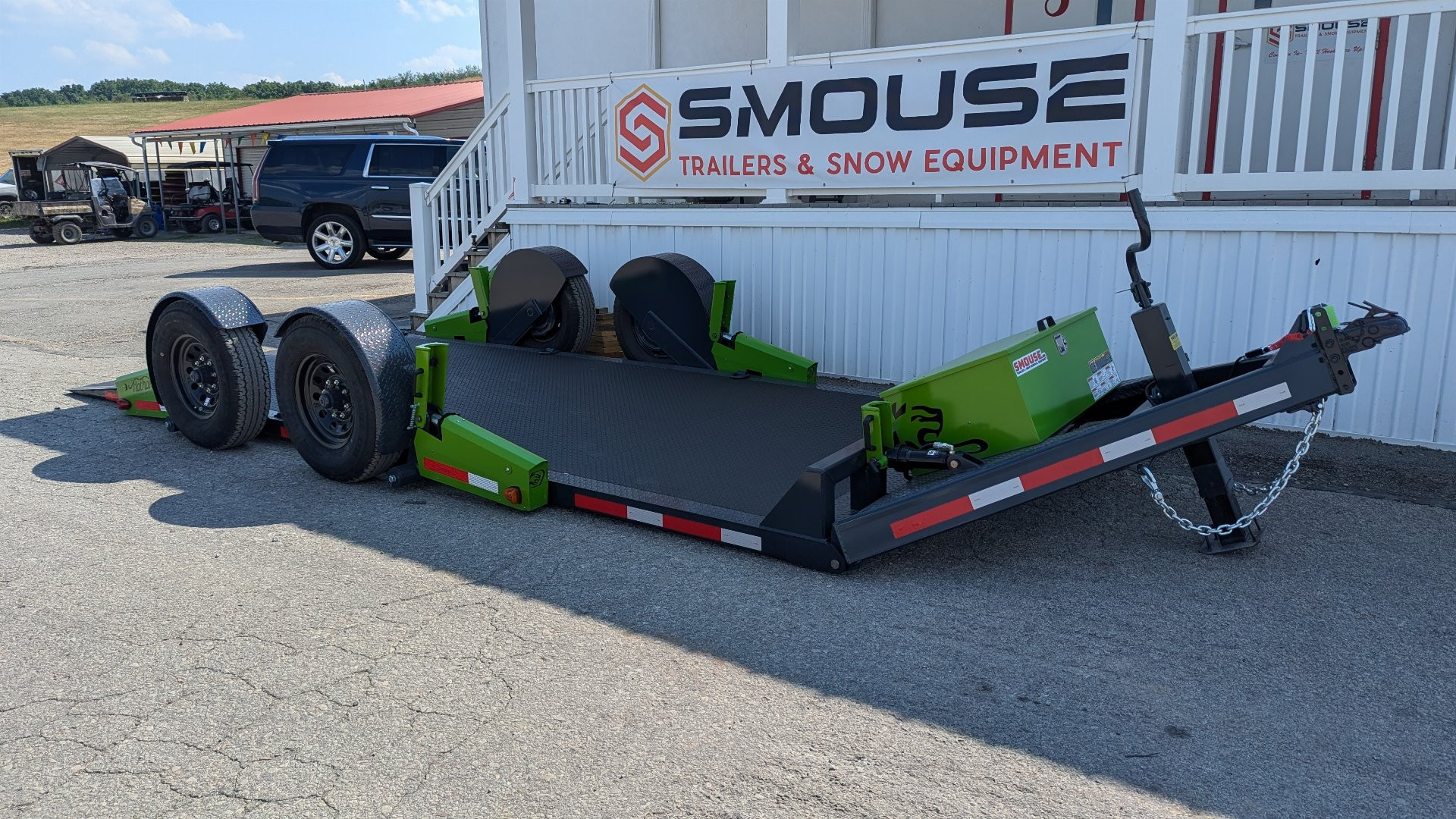 New 2024 "FlatTrak" by Belmont 7x18 HD Lay Flat Tilt Equipment Hauler w/ Hyd Jack