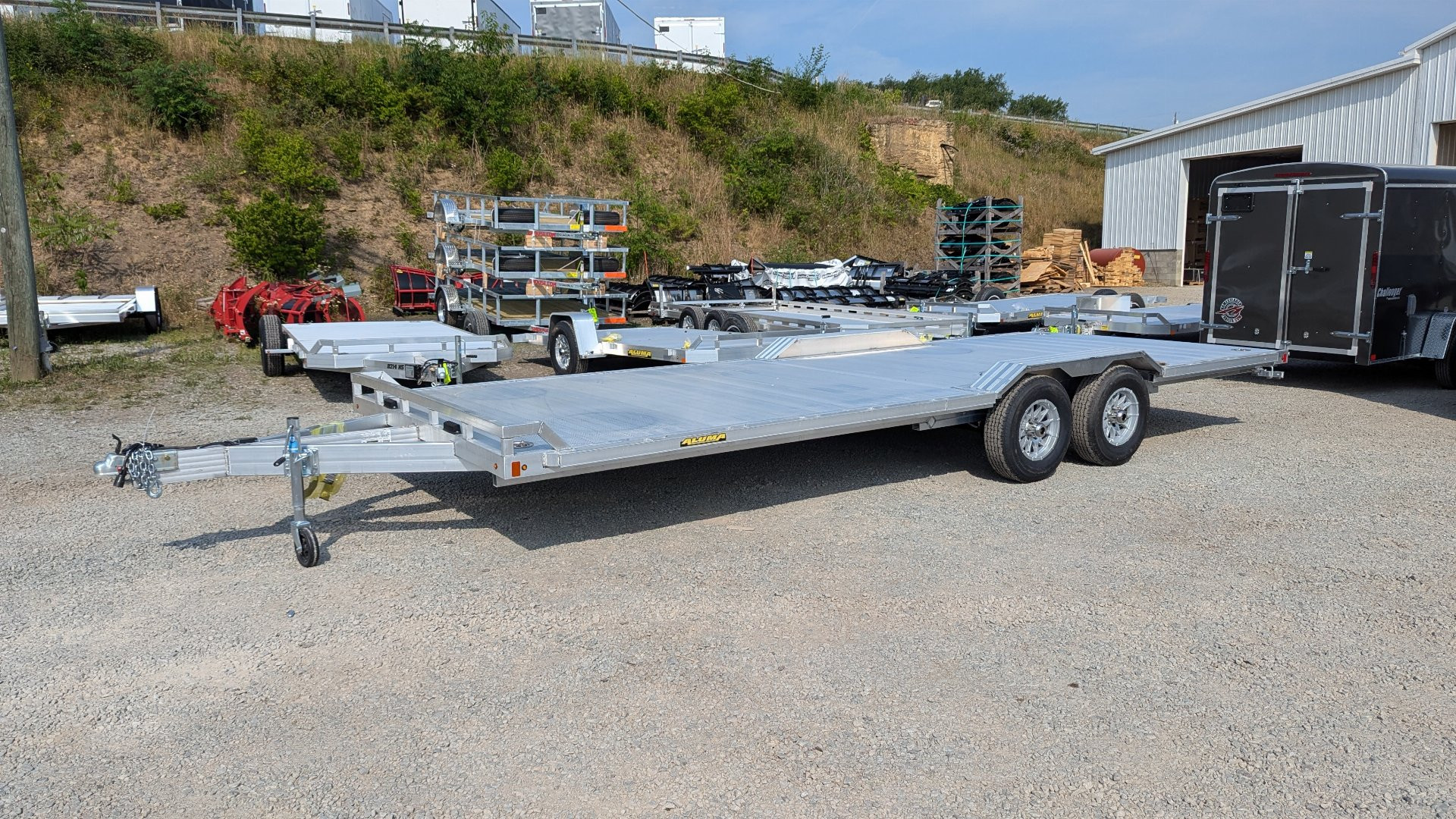 New 2025 Aluma 8x22 HD Utility / Car Hauler w/ Underbody Ramps & Drive-Over Fenders