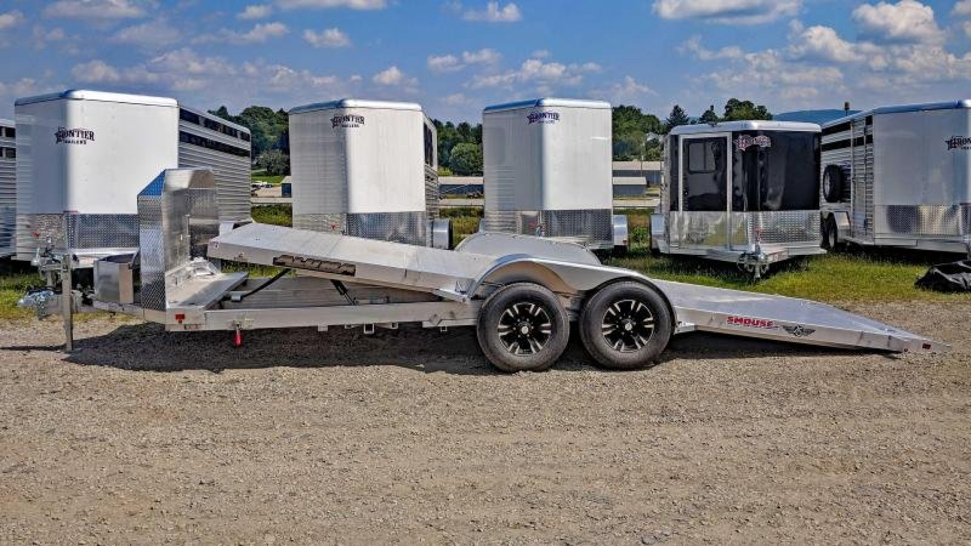 New 2026 Aluma 20' "Executive" Tilt Car Hauler w/ 20" Stationary + 20' Tilt - POWER UP / POWER DOWN!