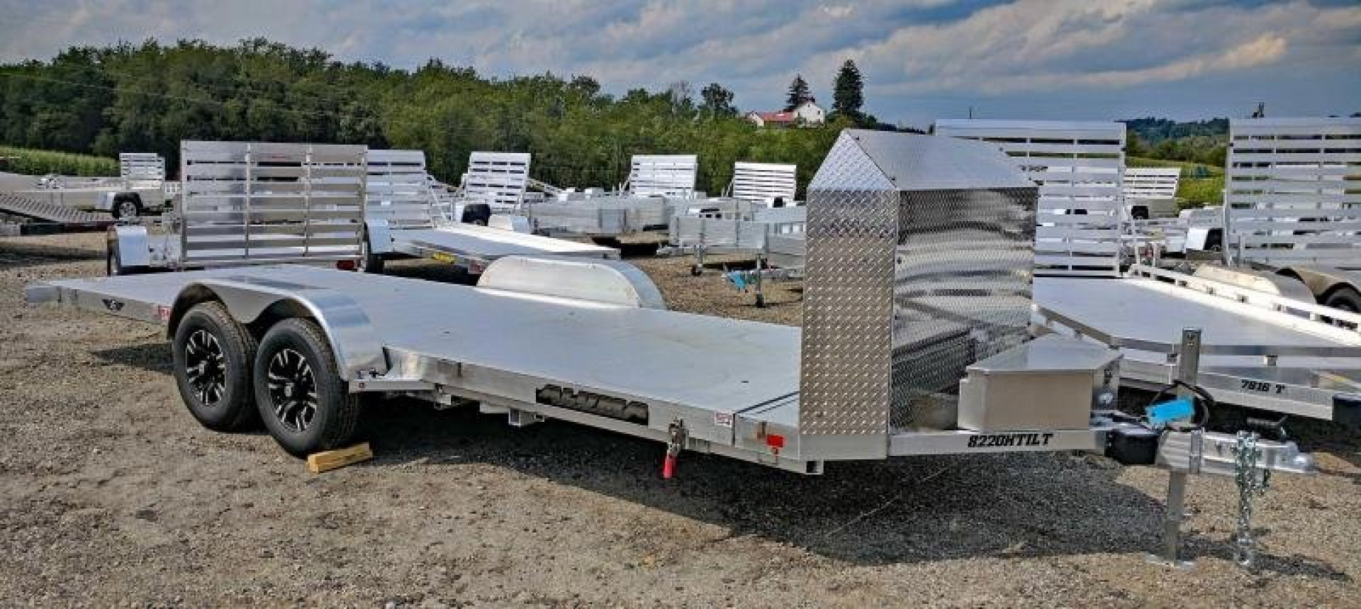 New 2026 Aluma 20' "Executive" Tilt Car Hauler w/ 20" Stationary + 20' Tilt - POWER UP / POWER DOWN!