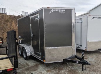 New 2024 Homesteader 7x12 Tandem Intrepid V-Nose Cargo Trailer w/ Ramp Door