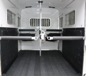 New 2024 Homesteader Stallion (2) Horse V-Nose Straight Load Horse Trailer w/ Ramp