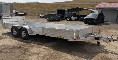 New 2025 Aluma 6'9  x 22 SR Utility Trailer w/ Side Ramps, Solid Rear Sides & Bi-Fold Gate