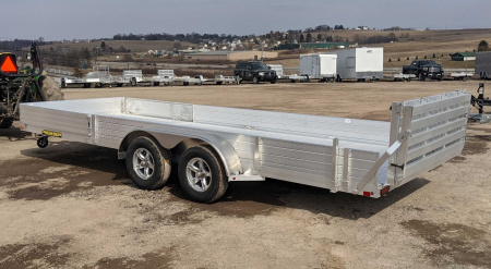 New 2025 Aluma 6'9" x 22 SR Utility Trailer w/ Side Ramps, Solid Rear Sides & Bi-Fold Gate (LEFTOVER PRICING!!!)