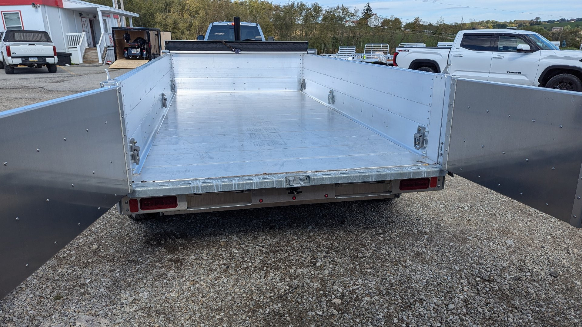 New 2024 EBY 6'10" x 14 HD ALL ALUMINUM Equipment Dump Trailer w/ Barn Door/Spreader Gate