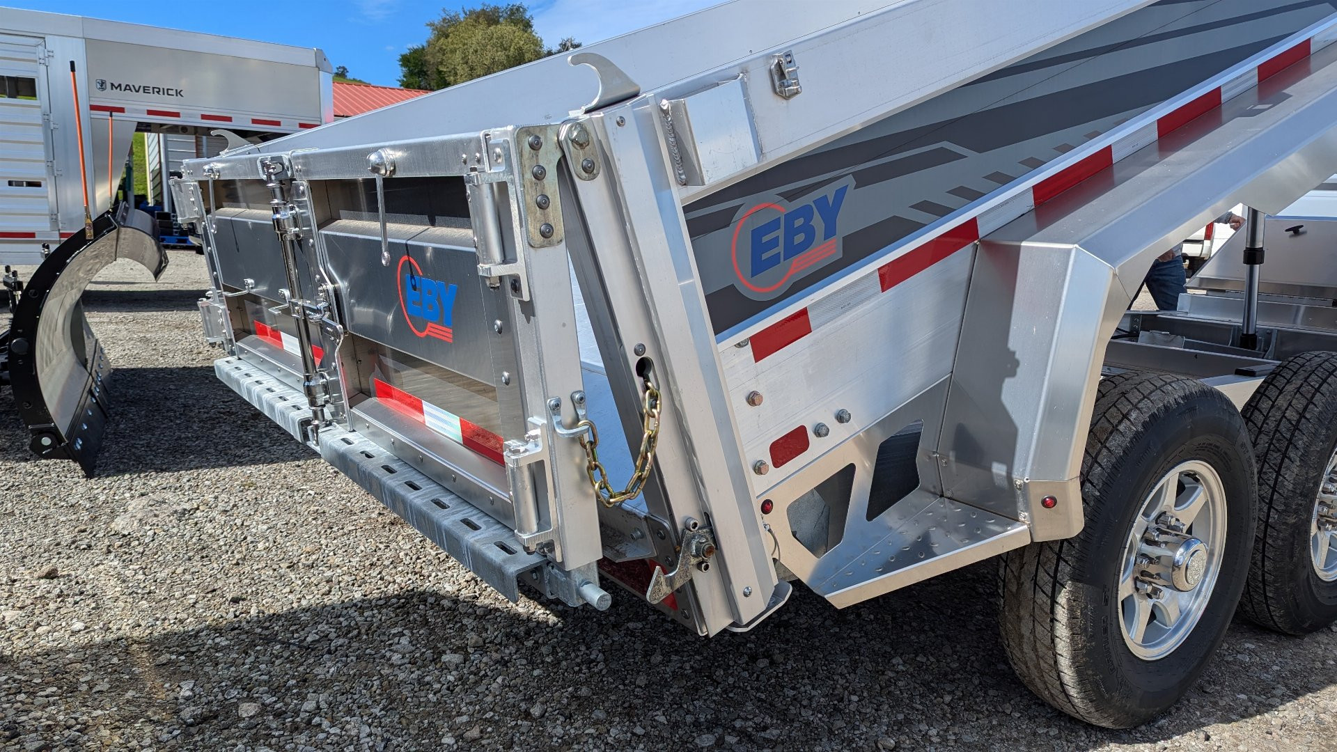 New 2024 EBY 6'10" x 14 HD ALL ALUMINUM Equipment Dump Trailer w/ Barn Door/Spreader Gate