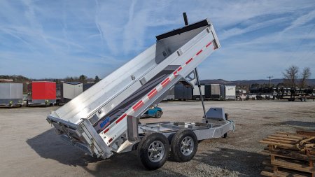 New 2024 EBY 6'10" x 14 HD ALL ALUMINUM Equipment Dump Trailer w/ Barn Door/Spreader Gate