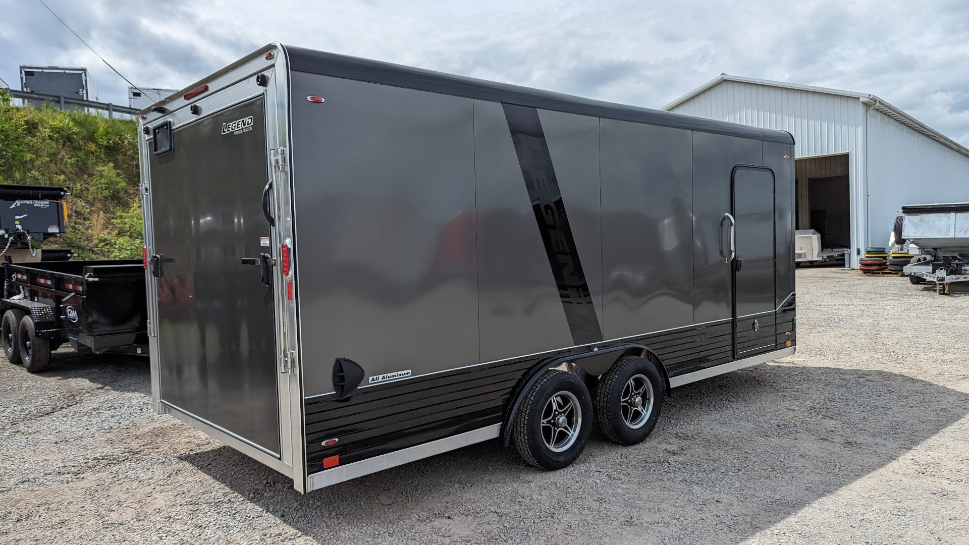Legend Ramp 07 New 2025 Legend 8x18 + 3' Deluxe V-Nose Cargo Trailer w/ Ramp Door for ...