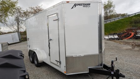 New 2024 Homesteader 7x16 HD Intrepid V-Nose Cargo Trailer w/ Barn Doors