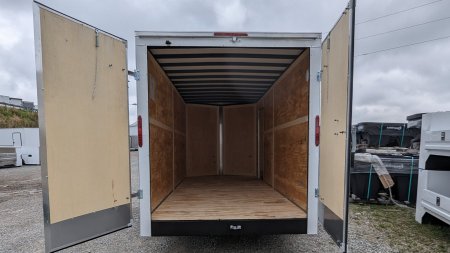 New 2024 Homesteader 7x16 HD Intrepid V-Nose Cargo Trailer w/ Barn Doors