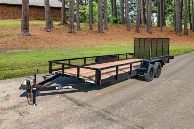 New 2024 BWise 7x18 Utility Trailer w/ Split Landscape Gate