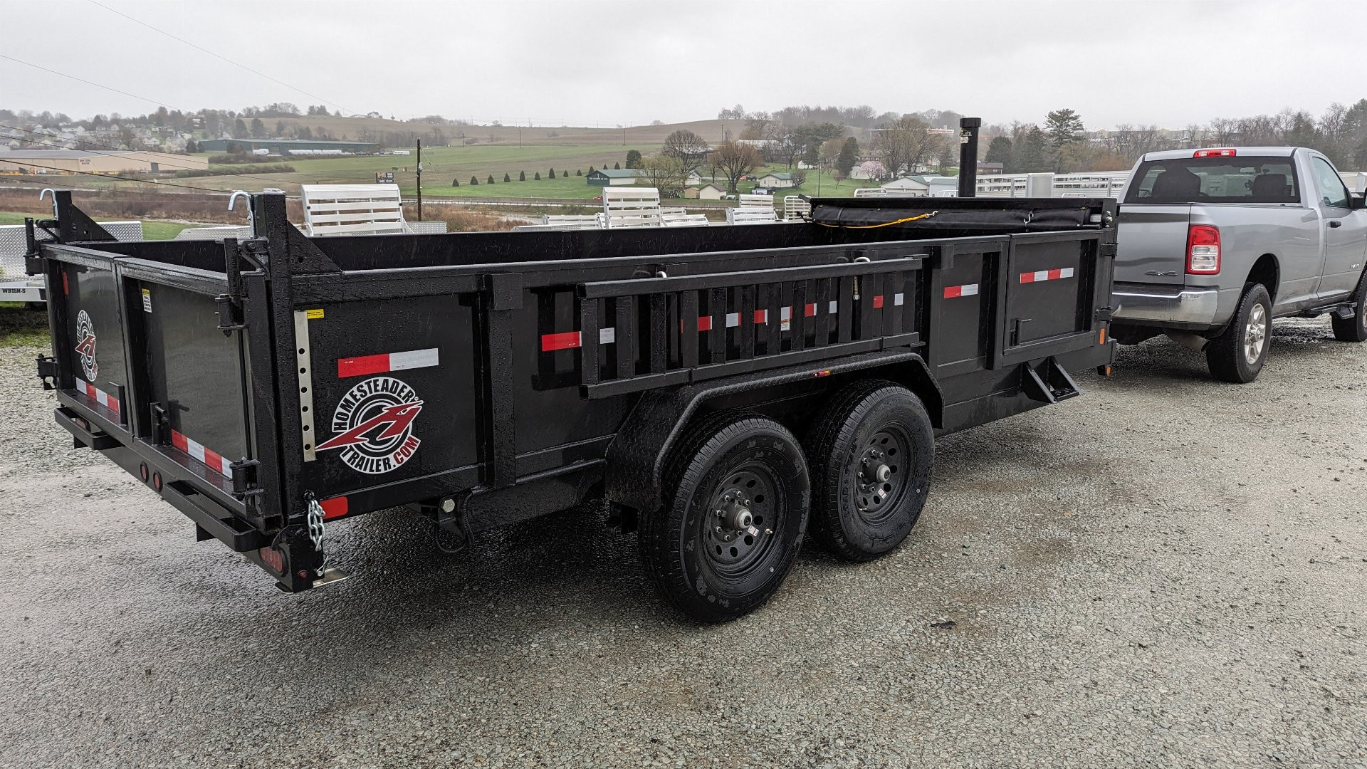 New 2024 Homesteader 6'8" x 16 HD Lo Pro Equipment Dump (7 GAUGE FLOOR!!!) LEFTOVER PRICING!!! (PRICE DROP!!)