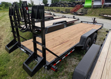 New 2025 BWise 18' HD Lo Pro Equipment Hauler w/ 5' Ladder Ramps