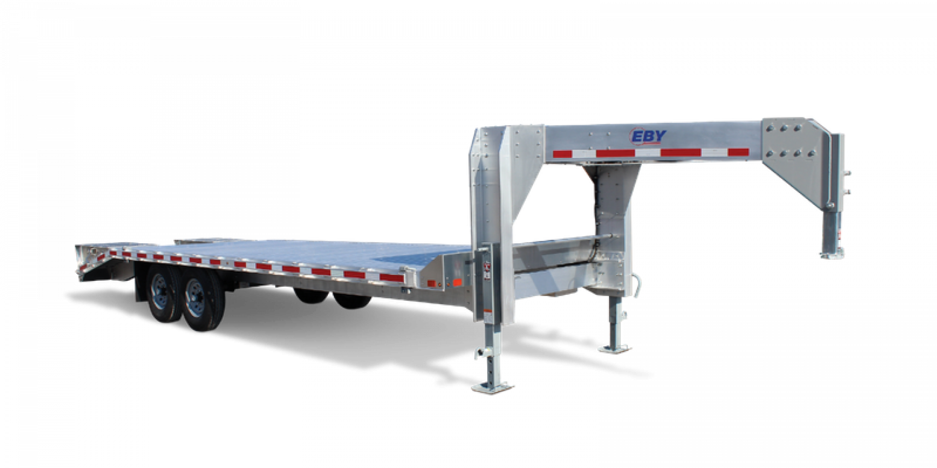New 2024 EBY 20+4 TRADESMAN GOOSENECK ALUMINUM Trailer 50/50 Fold Ramps