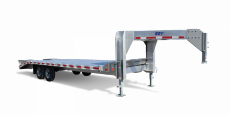 New 2024 EBY 20+4 TRADESMAN GOOSENECK ALUMINUM Trailer 50/50 Fold Ramps