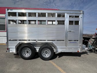 New 2023 EBY Maverick LS 13' Aluminum Stock Trailer for Small Animals